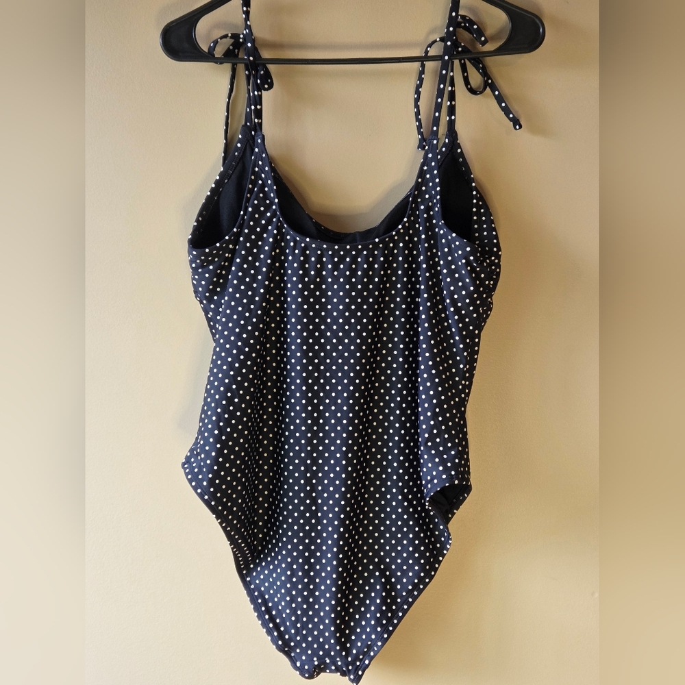 Swimsuit XL (16) Black Polka Dot    Shade And Shore One Piece NWT - Picture 4 of 15